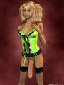 Teen blond 3D shemale in flurescent - Picture 8