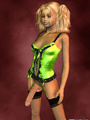 Teen blond 3D shemale in flurescent - Picture 9