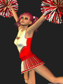 Sexy 3D cheerleader shemale dancing in - Picture 1
