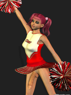 Tranny Cheerleader - Sexy 3D cheerleader shemale dancing in dress - Cartoon Porn ...