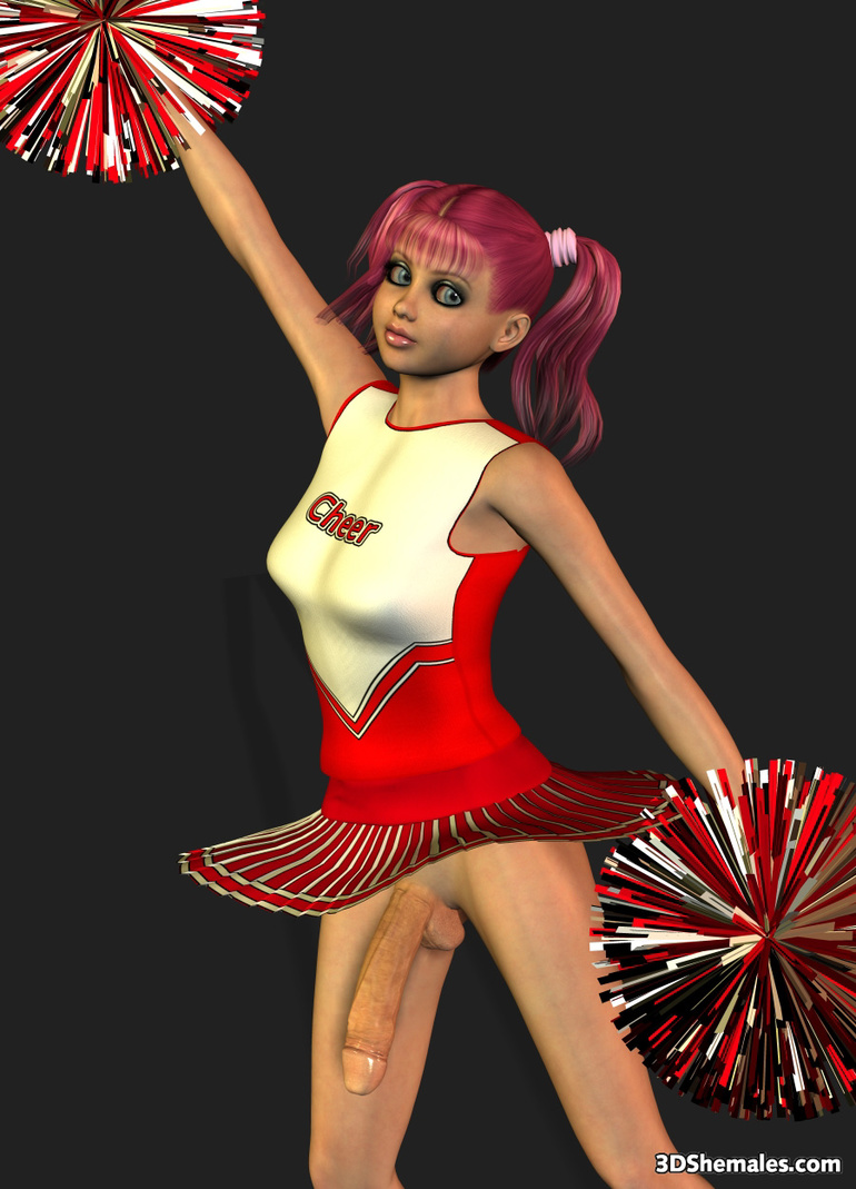 Sexy Shemale Dancing - Sexy 3D cheerleader shemale - Cartoon Porn Pictures - Picture 4