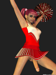 Sexy 3D cheerleader shemale dancing in dress - Cartoon Porn Pictures - Picture 7