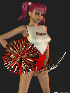 Sexy 3D cheerleader shemale dancing in dress - Cartoon Porn Pictures - Picture 9
