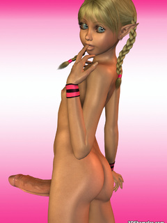 Naked blond 3D shemale has a hard-on - Cartoon Porn Pictures - Picture 2