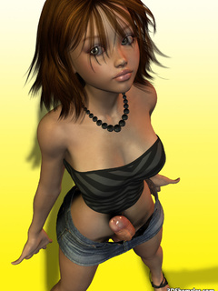 Brunette 3D shemale ready for the party - Cartoon Porn Pictures - Picture 2