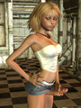 Blond 3D shemale babe wearing top, - Picture 2