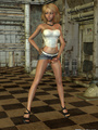 Blond 3D shemale babe wearing top, - Picture 3