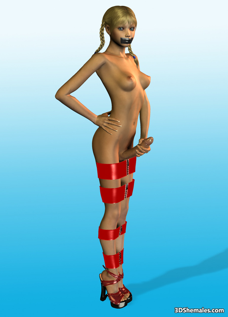 Naked blond 3D shemale with tied - Cartoon Porn Pictures - Picture 8