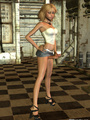 Blond 3D shemale babe wearing top, - Picture 7
