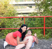 Sexy chick publicly fucking an old guy hardcore&hellip;