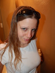 Cute long haired wife pulls down her deep - XXX Dessert - Picture 1