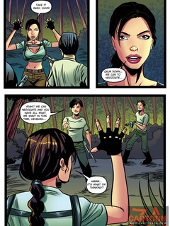 Lara Croft is caught spying by two guys and - Cartoon Sex - Picture 2