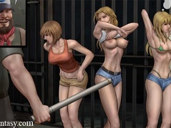 Blonde hotties in hand clogs eating dog's - Cartoon Sex - Picture 1