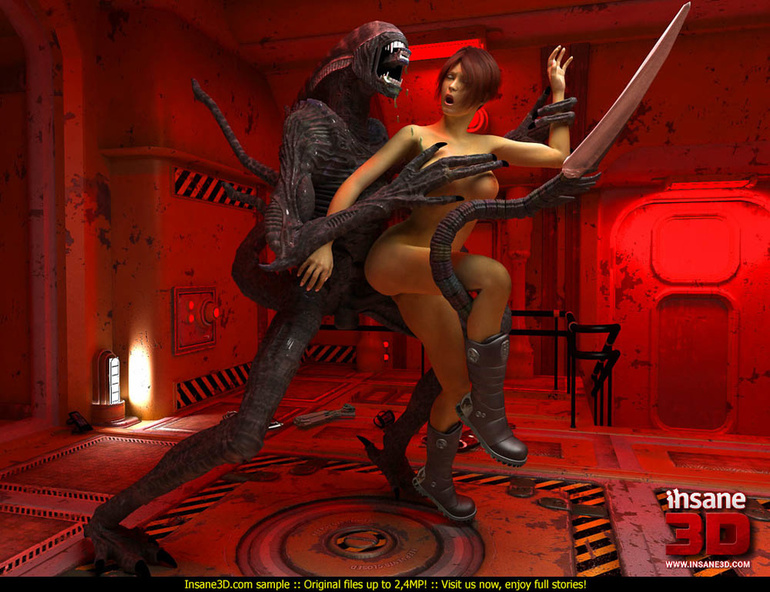 Ginger babe getting captured by a crazy alien - Cartoon Sex - Picture 4