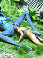 Blue-skinned busty monster Navi with a - Picture 3