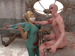 Ponytailed blonde coroner with big jugged had - Cartoon Sex - Picture 1