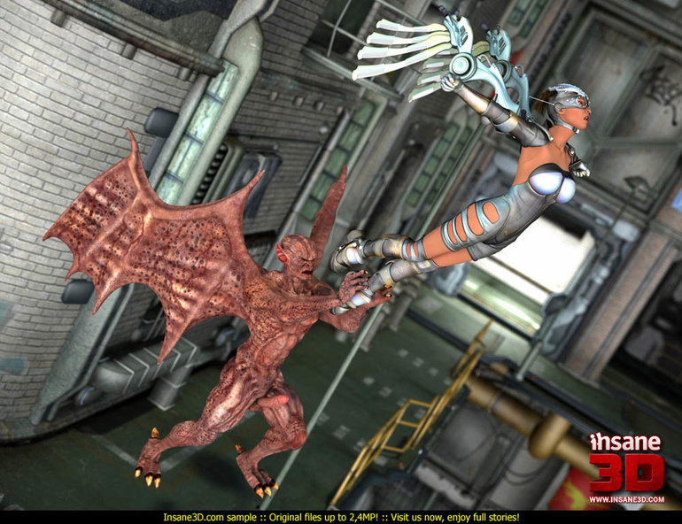 Furious demon with wings seized a chick in - Cartoon Sex - Picture 1