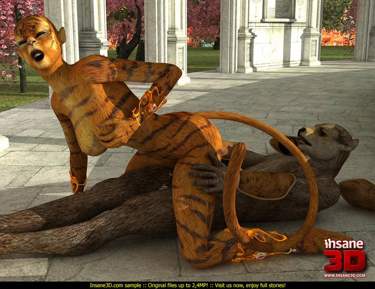 Hot fucking scene of 3D toon tiger-woman and - Cartoon Sex - Picture 4