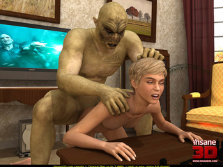 Suddenly stinky goblin attack a hot blondie - Cartoon Sex - Picture 4