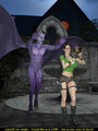 Purple demon with horns, tail and wings - Picture 1