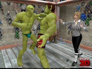 Two huge green lads fucking on the ring a - Cartoon Sex - Picture 1