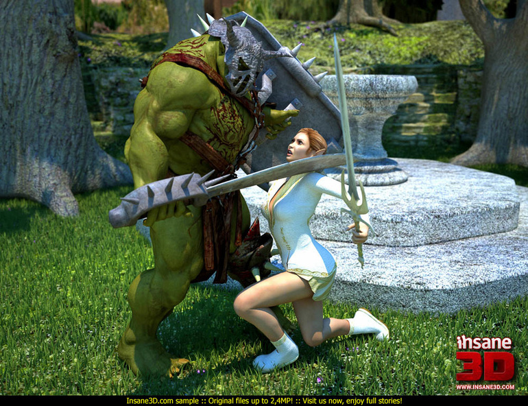 Huge green orc pounding hard brunette fairy - Cartoon Sex - Picture 1