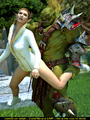 Huge green orc pounding hard brunette - Picture 2
