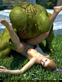 Huge green orc pounding hard brunette - Picture 4