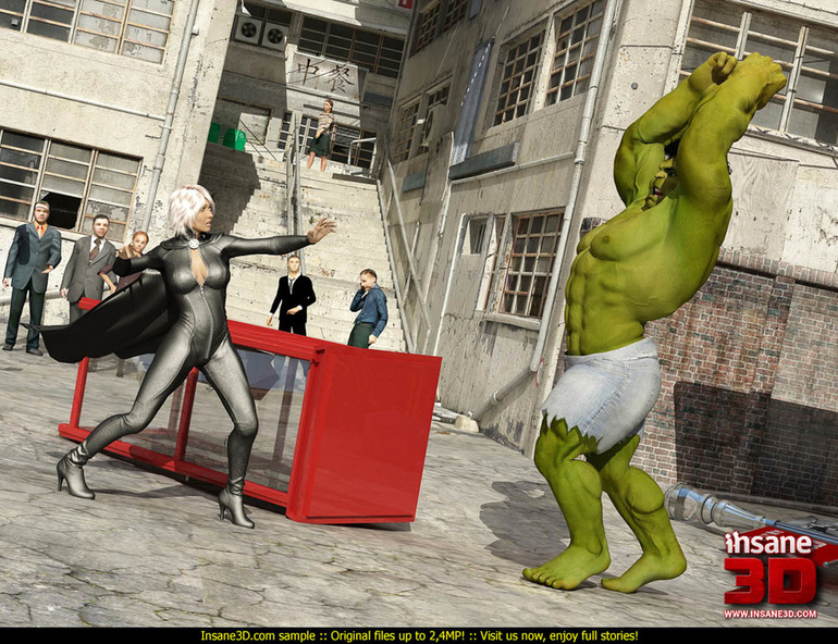 Angry Hulk cools off when blonde superhero - Cartoon Sex - Picture 2