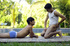 Youthful studs kiss beside a pool before ones dick is treated to his friends