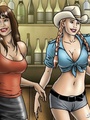 Busty cowgirl with plaits in a hat and - Picture 1