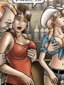 Toon cowgirl in a hat and her brunette - Picture 1