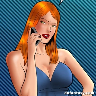 Ponytailed cartoon redhead in cuffs and - BDSM Art Collection - Pic 1