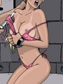 Blonde in cuffs gets her pink bikini - Picture 2