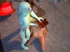 Tattooed bald man bangs a ginger gal in doggy - Cartoon Sex - Picture 3