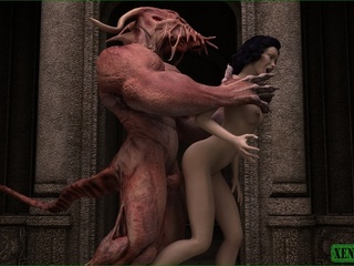 Short haired lady enjoys in a large monster - Cartoon Sex - Picture 4