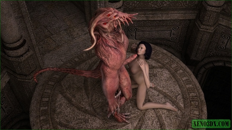 Short haired lady enjoys in a large monster - Cartoon Sex - Picture 5