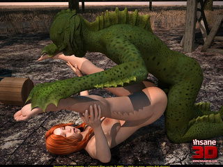 Beautiful ginger girl banged by a swamp thing - Cartoon Sex - Picture 4