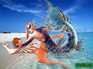 Sexy swiming gal gets a big dick in the water - Cartoon Sex - Picture 4