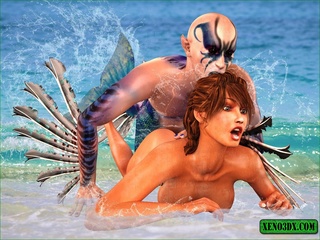 Sexy swiming gal gets a big dick in the water - Cartoon Sex - Picture 5