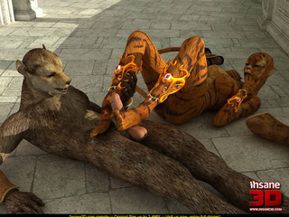 Tiger slut rides a big wolf's dick with so - Cartoon Sex - Picture 4