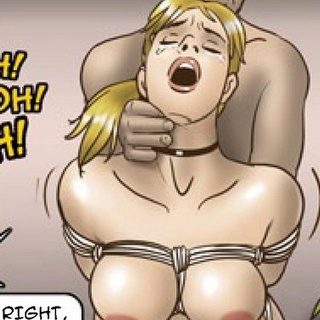 Blonde tied with rope and peed on by a - BDSM Art Collection - Pic 1