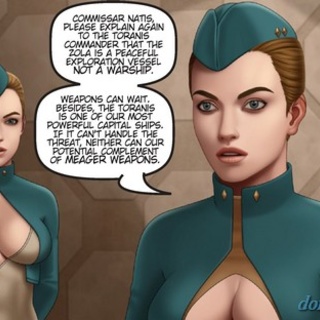 Busty space stewardesses discussing - BDSM Art Collection - Pic 1