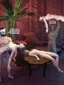Group rape scene with four lusty slave - Picture 4