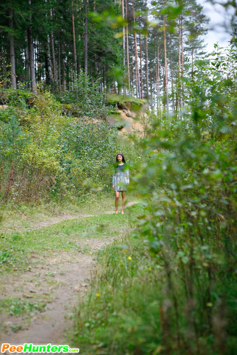 Nasty teen doing water sports in the forest glade - XXXonXXX - Pic 1