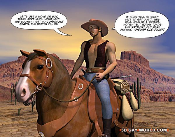 A good wild west gay ride in these gay male cartoons. - Picture 1