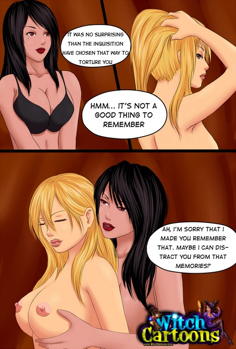 Two stunning cartoon witches making hot lesbian love. - Picture 2
