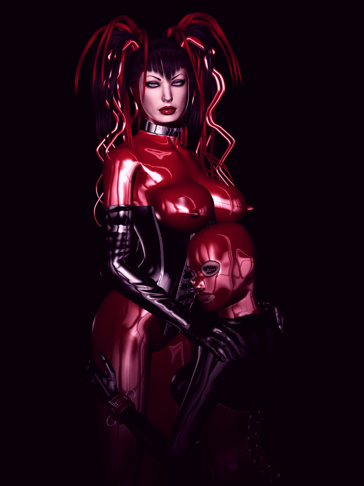 Latex dressed 3d stunners has nice big boobies and - Picture 7