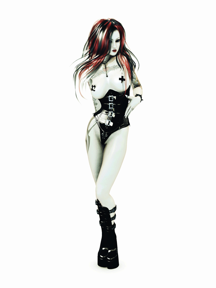 Latex dressed 3d stunners has nice big boobies and - Picture 9