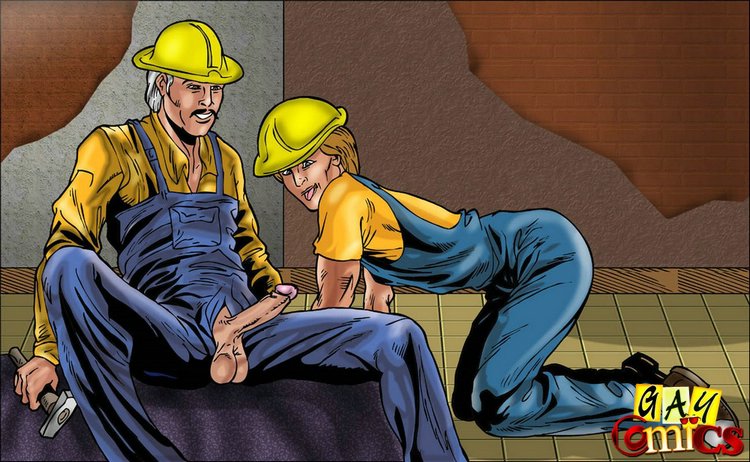 Workers - Hot sex between workers trapped - Silver Cartoon - Picture 1
